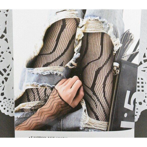 Ladies Fishnet Tights Socks - Black Fishnet Pantyhose Clothing Hosiery Tights - Picture 4 of 5